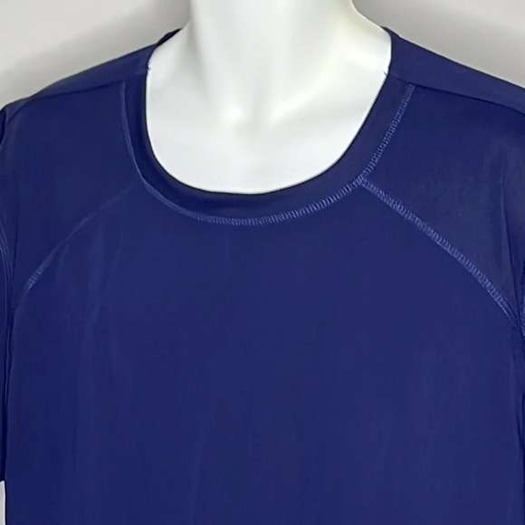 Jaanuu Men's Crew Neck 2 Pocket Short Sleeve Scrub Top in Navy - Size 1XL - Picture 2 of 8